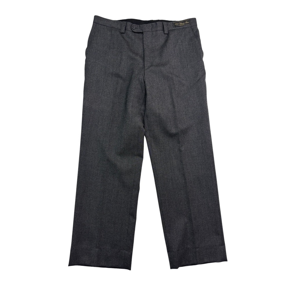 NEW Linea Naturale Luxe Italy 38x31 Charcoal Birdseye Soft Tweed Pants Trousers